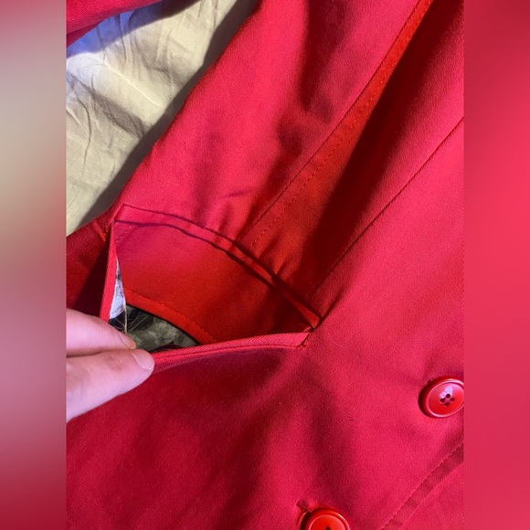 L’altra Moda Women's Red Blazer w Floral Interior and Rolled Cuff Size 42 - Picture 9 of 15